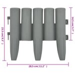 vidaXL Bordures de pelouse 36 Pièces Gris 10 m PP
