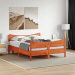 vidaXL Cadre de lit sans matelas cire marron 140x190cm bois pin massif