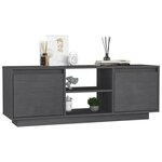 vidaXL Meuble TV Gris 110x30x40 cm Bois de pin massif