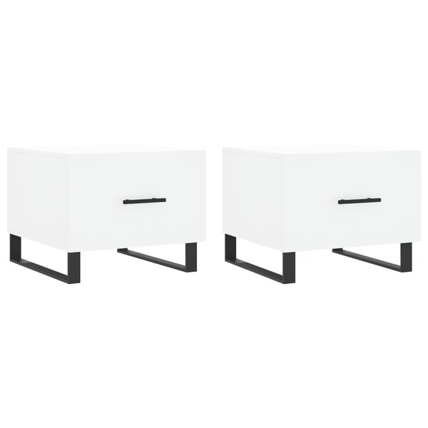 vidaXL Tables basses 2 Pièces blanc 50x50x40 cm bois d'ingénierie