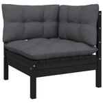 vidaXL Salon de jardin 3 Pièces avec coussins anthracite bois de pin