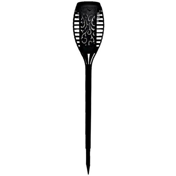 Torche solaire en résine 12 LED ambrée vacillantes Ø 7 3 cm 47 cm - GALIX