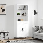 vidaXL Buffet haut Blanc 69 5x34x180 cm Bois d'ingénierie