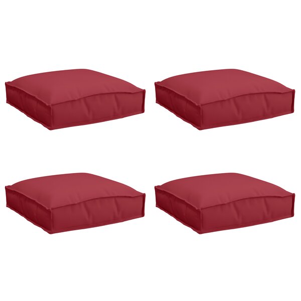 vidaXL Coussins Pallet pour assise 4 Pièces Rouge vin 40x40x8 cm Tissu Oxford