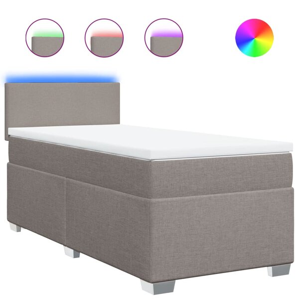 vidaXL Sommier à lattes de lit avec matelas Taupe 80x200 cm Tissu
