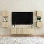 vidaXL Meubles TV muraux 2 Pièces Chêne sonoma 30 5x30x30 cm