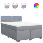 vidaXL Sommier à lattes de lit avec matelas Gris clair 140x190cm Tissu
