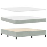 Lit à ressort vidaXL avec matelas Gris clair Super King en velours