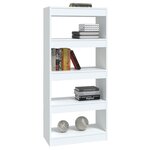 vidaXL Bibliothèque/Cloison Blanc 60x30x135 cm Bois d'ingénierie