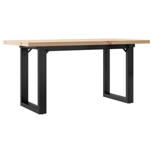 vidaXL Table basse cadre en O 90x40x45 5cm bois de pin massif et acier