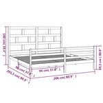 vidaXL Cadre de lit sans matelas marron miel bois massif 200x200 cm