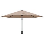 vidaXL Parasol de patio Taupe Polyester Grand Pliable Rond Moderne