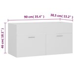 vidaXL Ensemble de meubles de salle de bain Blanc Bois d'ingénierie
