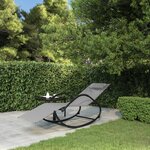 vidaXL Chaise longue à bascule gris acier et textilène