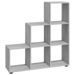 vidaXL Bibliothèque escalier Sonoma gris 107 cm Bois d'ingénierie