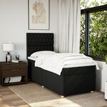 vidaXL Sommier à lattes de lit avec matelas Noir 90x200 cm Tissu