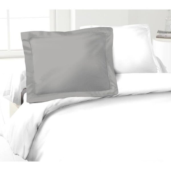 2 taies d'oreillers 100  coton 50 x 70 cm - Gris clair