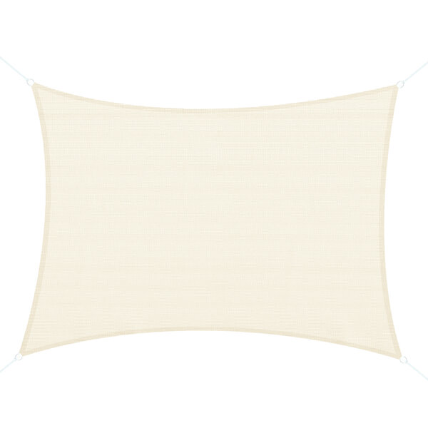 Voile d'ombrage rectangulaire 4 x 6 m toile solaire taud de soleil crème