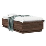 vidaXL Cadre de lit chêne marron 90x200 cm bois d'ingénierie