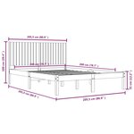 vidaXL Cadre de lit Bois de pin massif 200x200 cm