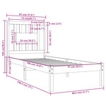 vidaXL Cadre de lit Noir Bois massif 75x190 cm Petit simple