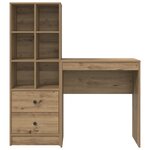 vidaXL Bureau avec rangement Chêne artisanal Bois d'ingénierie