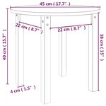 vidaXL Table basse Noir Ø 45x40 cm Bois massif de pin