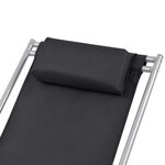 vidaXL Chaises inclinables de terrasse lot de 2 Acier Noir