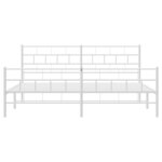 vidaXL Cadre de lit métal sans matelas et pied de lit blanc 180x200 cm