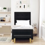 Lit à ressorts vidaXL avec matelas et banc noir 100x200 cm en tissu