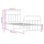 vidaXL Cadre de lit métal sans matelas avec pied de lit blanc 90x190cm