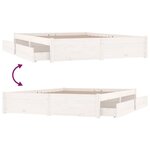 vidaXL Cadre de lit avec tiroirs Blanc 135x190 cm Double
