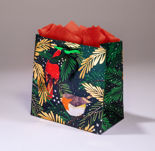 Sac cadeau cardinal pmcl 18 x h 18 hiver