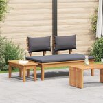 vidaXL Ensemble de bancs de jardin en bois massif de teck de 2 pièces