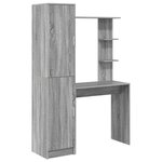 vidaXL Bureau avec rangement Gris Sonoma Bois d'ingénierie