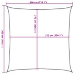 vidaXL Voile d'ombrage 160 g/m² Noir 3x3 m PEHD