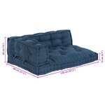 vidaXL Coussin de canapé en palette avec soutien pour bras et dos - Tissu bleu