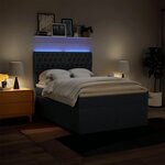 vidaXL Sommier à lattes de lit avec matelas Bleu 140x190 cm Tissu