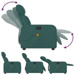vidaXL Fauteuil de massage inclinable électrique Vert foncé Tissu