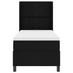 Lit Box Spring vidaXL avec Matelas et LED Noir 90x190 cm Tissu