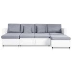vidaXL Canapé-lit extensible à 4 places Similicuir Blanc