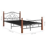 vidaXL Cadre de lit sans matelas noir métal 120x200 cm