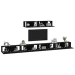 vidaXL Ensemble de meubles TV 6 Pièces Noir Bois d'ingénierie