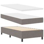 vidaXL Lit à Ressorts avec Matelas en Taupe  100x200 cm  Tissu