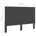 vidaXL Tête de lit Gris foncé Tissu 160x200 cm