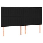 vidaXL Sommier à lattes de lit et matelas et LED Noir 180x200 cm Tissu