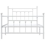 vidaXL Cadre de lit métal sans matelas et pied de lit blanc 100x200 cm