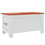 vidaXL Coffre de rangement et couvercle marron et blanc bois d'acacia