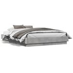 vidaXL Cadre de lit sans matelas gris béton 140x190 cm