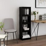 vidaXL Bibliothèque/Séparateur de pièce Noir 40x30x135 5 cm Pin massif